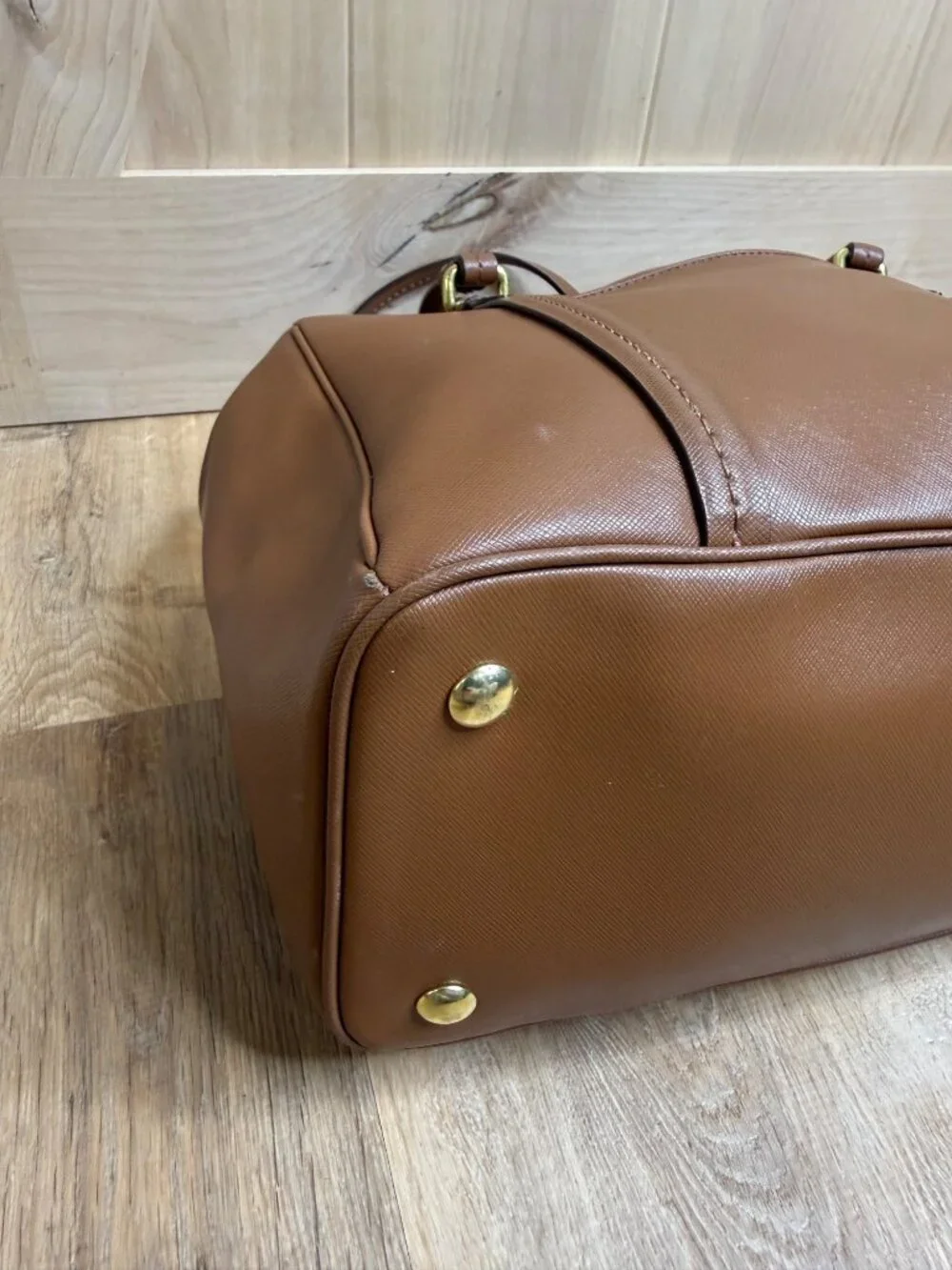 Coach Peyton Leather Jordan Double Zip Carryall Bag F25669 Chestnut EUC - Picture 7 of 12